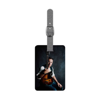 Bruce Springsteen With Guitar Custom Polyester Saffiano Rectangle White Luggage Tag Card Insert