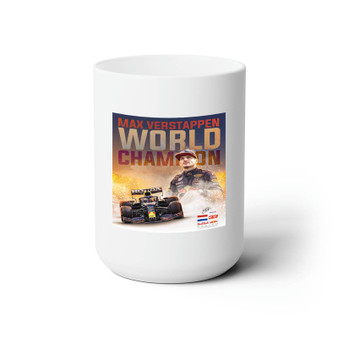 Max Verstappen World Champion F1 White Ceramic Mug 15oz With BPA Free
