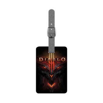 Diablo 3 Games Custom Polyester Saffiano Rectangle White Luggage Tag Card Insert