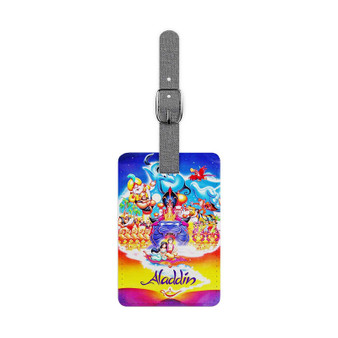 Disney Aladdin All Characters Custom Polyester Saffiano Rectangle White Luggage Tag Card Insert