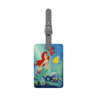 Disney Ariel The Little Mermaid and Friends Custom Polyester Saffiano Rectangle White Luggage Tag Card Insert