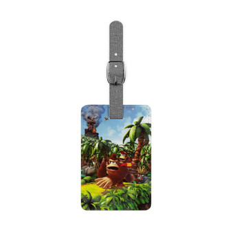 Donkey Kong Games Custom Polyester Saffiano Rectangle White Luggage Tag Card Insert