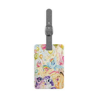 Happy My Little Pony With Balloons Custom Polyester Saffiano Rectangle White Luggage Tag Card Insert