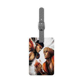 Ken and Ryu Street Fighter Custom Polyester Saffiano Rectangle White Luggage Tag Card Insert