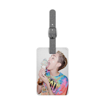 Miley Cyrus Ice Cream Custom Polyester Saffiano Rectangle White Luggage Tag Card Insert