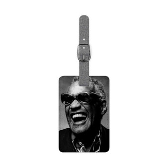 Ray Charles Smile Custom Polyester Saffiano Rectangle White Luggage Tag Card Insert