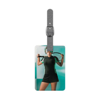 Sania Mirza Tennis Custom Polyester Saffiano Rectangle White Luggage Tag Card Insert