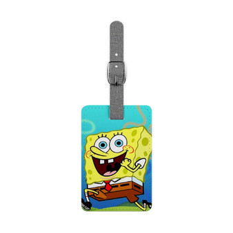 Spongebob Squarepants Custom Polyester Saffiano Rectangle White Luggage Tag Card Insert