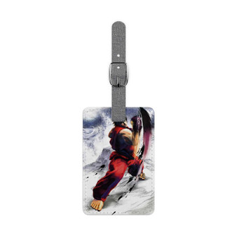 Street Fighter IV Ken Masters Custom Polyester Saffiano Rectangle White Luggage Tag Card Insert