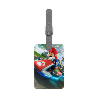 Super Mario Kart Art Custom Polyester Saffiano Rectangle White Luggage Tag Card Insert
