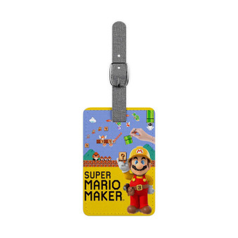 Super Mario Maker New Custom Polyester Saffiano Rectangle White Luggage Tag Card Insert