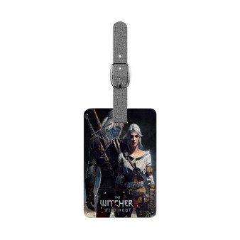The Witcher 3 Wild Hunt Geralt and Ciri New Custom Polyester Saffiano Rectangle White Luggage Tag Card Insert