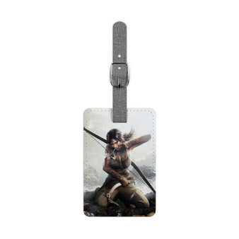 Tomb Raider Definitive Edition Games Custom Polyester Saffiano Rectangle White Luggage Tag Card Insert