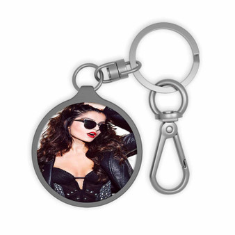 Bebe Rexha Glasses Custom Keyring Tag Keychain Acrylic With TPU Cover