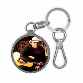 Brad Paisley With Guitar Custom Keyring Tag Keychain Acrylic With TPU Cover
