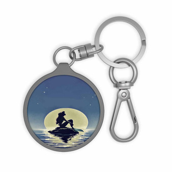 Disney Ariel The Little Mermaid With Moon Custom Keyring Tag Keychain Acrylic With TPU Cover