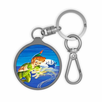 Peter Pan Disney and Tinkerbell Custom Keyring Tag Keychain Acrylic With TPU Cover