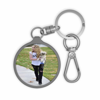 Sabrina Carpenter Walking Her Dog Custom Keyring Tag Keychain Acrylic With TPU Cover