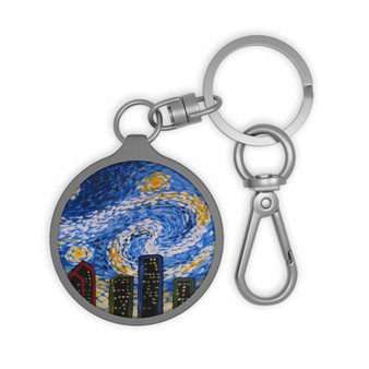 Starry Night Houston City Custom Keyring Tag Keychain Acrylic With TPU Cover