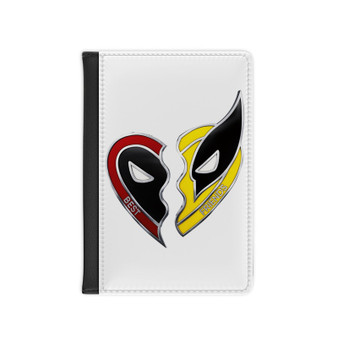 Deadpool and Wolverine PU Faux Black Leather Passport Cover Wallet Holders Luggage Travel