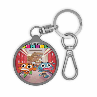 The Amazing World of Gumball Dinosaur Attack Custom Keyring Tag Keychain Acrylic With TPU Cover