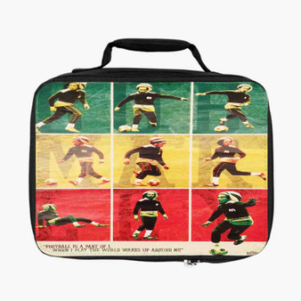 Bob Marley Football New Custom Lunch Bag Fully Lined and Insulated for Adult and Kids