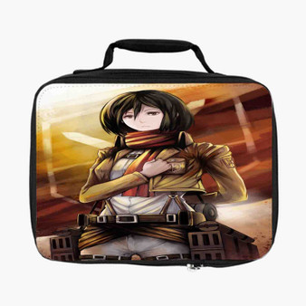 Mikasa Ackerman Attack on Titans Custom Lunch Bag Fully Lined and Insulated for Adult and Kids