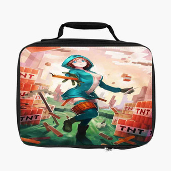 Minecraft Girl Version New Custom Lunch Bag Fully Lined and Insulated for Adult and Kids