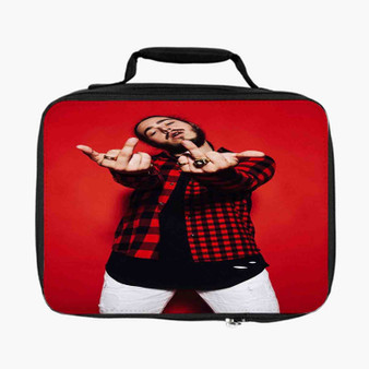 Post Malone Rapper Finger Flip Custom Lunch Bag Fully Lined and Insulated for Adult and Kids