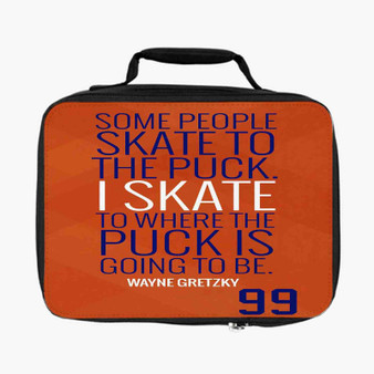 Wayne Gretzky 99 Edmonton Oilers Quotes Custom Lunch Bag Fully Lined and Insulated for Adult and Kids