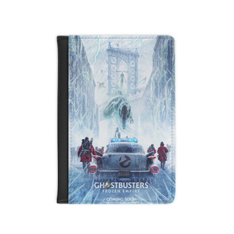 Ghostbusters Frozen Empire PU Faux Black Leather Passport Cover Wallet Holders Luggage Travel
