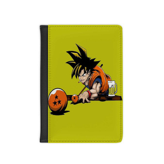 Goku Play Billiards PU Faux Black Leather Passport Cover Wallet Holders Luggage Travel