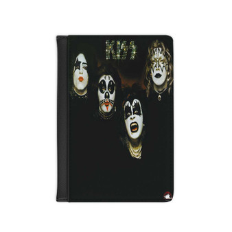 Kiss 1974 PU Faux Black Leather Passport Cover Wallet Holders Luggage Travel