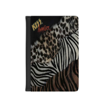 Kiss Animalize 1984 PU Faux Black Leather Passport Cover Wallet Holders Luggage Travel