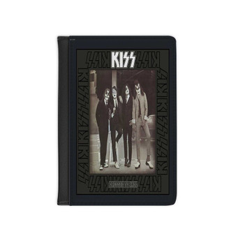 Kiss Dressed to Kill 1975 PU Faux Black Leather Passport Cover Wallet Holders Luggage Travel