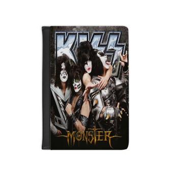 Kiss Monster 2012 PU Faux Black Leather Passport Cover Wallet Holders Luggage Travel