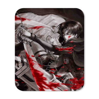 Levi Attack On Titan Blood Sword Custom Mouse Pad Gaming Rubber Backing