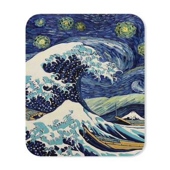 Starry Night Great Wave Custom Mouse Pad Gaming Rubber Backing