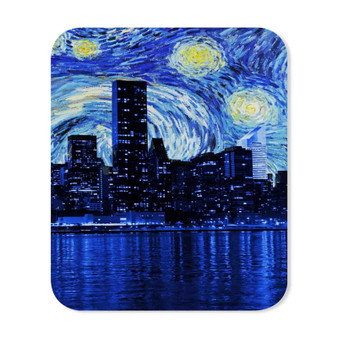 Starry Night New York City Custom Mouse Pad Gaming Rubber Backing