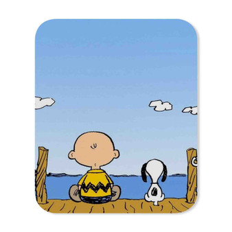 The Peanuts Snoopy and Charlie Brown Custom Mouse Pad Gaming Rubber Backing