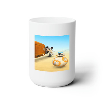 BB8 and Minnie Mouse Star Wars The Force Awakens New Custom White Ceramic Mug 15oz Sublimation BPA Free