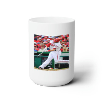 Bryce Harper Washington Nationals Baseball Player Custom White Ceramic Mug 15oz Sublimation BPA Free