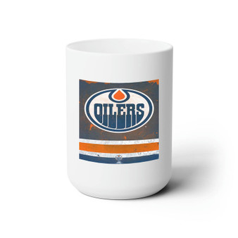 Edmonton Oilers Custom White Ceramic Mug 15oz Sublimation BPA Free
