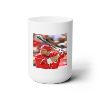 Joey Votto Cincinnati Reds Baseball Custom White Ceramic Mug 15oz Sublimation BPA Free