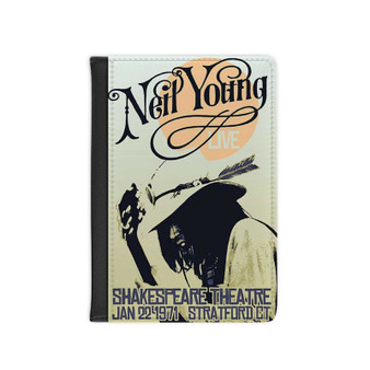 Neil Young 1971 PU Faux Black Leather Passport Cover Wallet Holders Luggage Travel