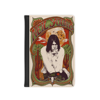 Neil Young Main Edition PU Faux Black Leather Passport Cover Wallet Holders Luggage Travel
