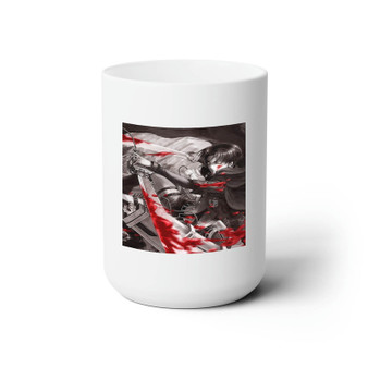 Levi Attack On Titan Blood Sword Custom White Ceramic Mug 15oz Sublimation BPA Free