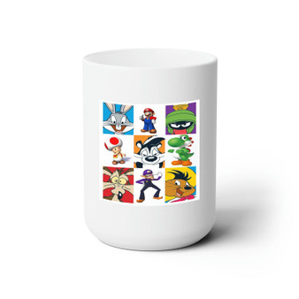 Looney Tunes Characters Art Custom White Ceramic Mug 15oz Sublimation BPA Free