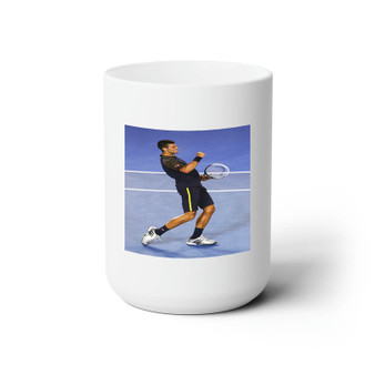 Novak Djokovic Tennis Custom White Ceramic Mug 15oz Sublimation BPA Free