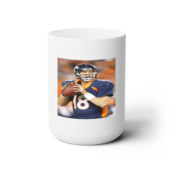 Peyton Manning Denver Broncos Baseball Custom White Ceramic Mug 15oz Sublimation BPA Free